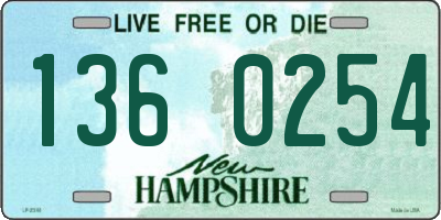 NH license plate 1360254