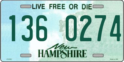 NH license plate 1360274