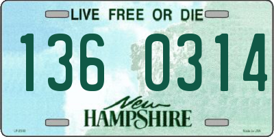 NH license plate 1360314