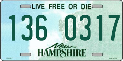 NH license plate 1360317