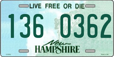 NH license plate 1360362