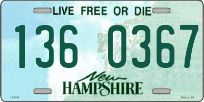 NH license plate 1360367