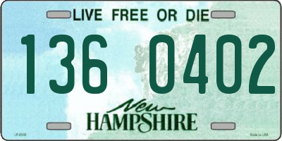 NH license plate 1360402