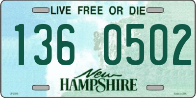 NH license plate 1360502