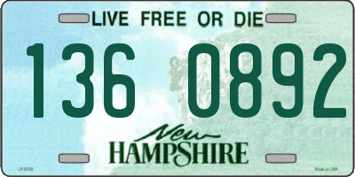 NH license plate 1360892