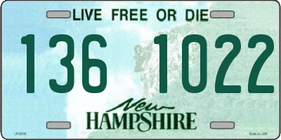 NH license plate 1361022