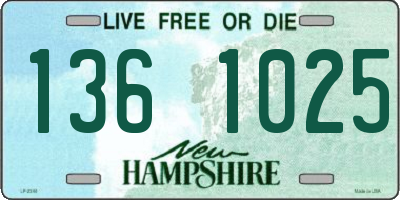 NH license plate 1361025