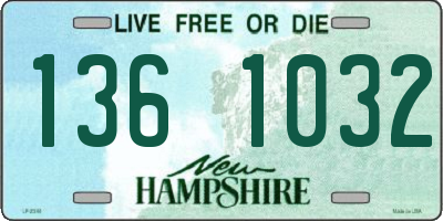 NH license plate 1361032