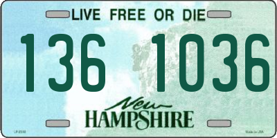 NH license plate 1361036