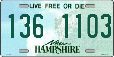 NH license plate 1361103