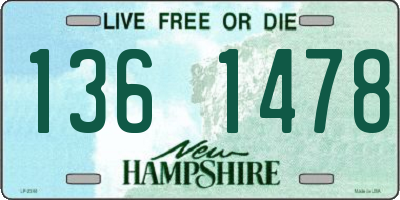 NH license plate 1361478
