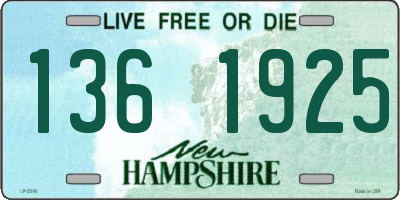 NH license plate 1361925
