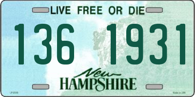 NH license plate 1361931