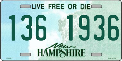 NH license plate 1361936