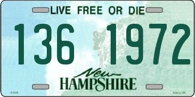 NH license plate 1361972
