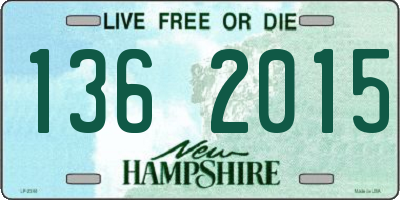 NH license plate 1362015