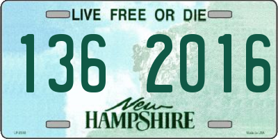 NH license plate 1362016
