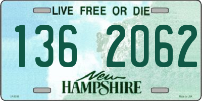 NH license plate 1362062