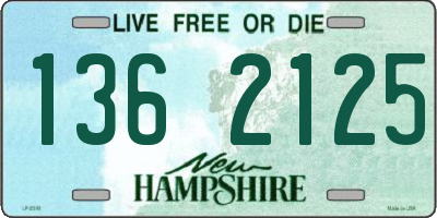 NH license plate 1362125