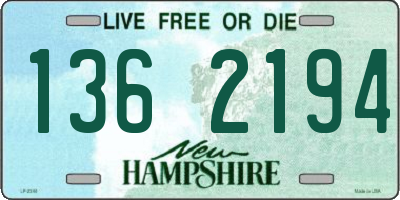 NH license plate 1362194