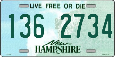 NH license plate 1362734