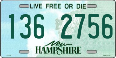 NH license plate 1362756