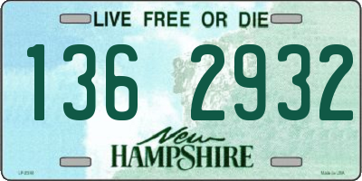 NH license plate 1362932