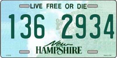 NH license plate 1362934