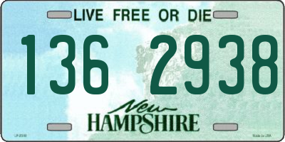 NH license plate 1362938