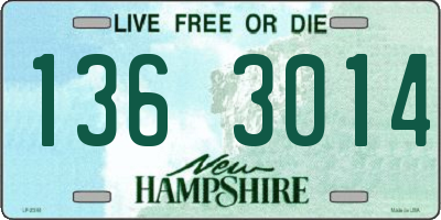 NH license plate 1363014