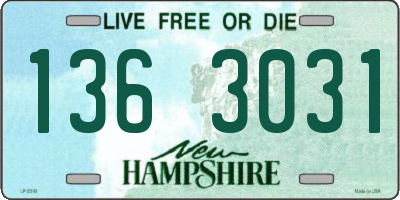 NH license plate 1363031