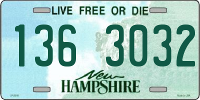 NH license plate 1363032