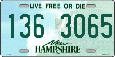 NH license plate 1363065