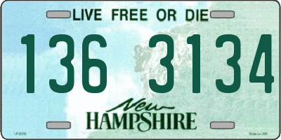 NH license plate 1363134