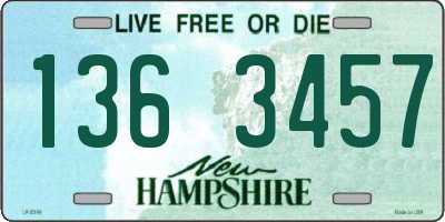 NH license plate 1363457