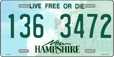 NH license plate 1363472