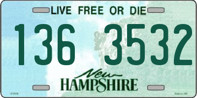 NH license plate 1363532