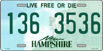 NH license plate 1363536