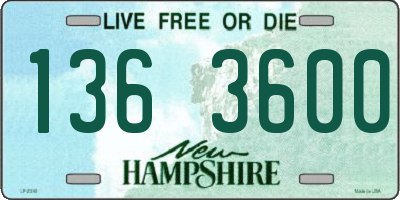 NH license plate 1363600