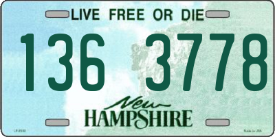 NH license plate 1363778