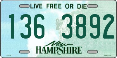 NH license plate 1363892