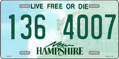 NH license plate 1364007