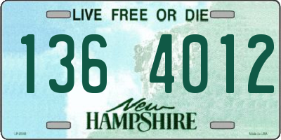 NH license plate 1364012