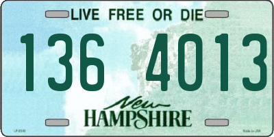 NH license plate 1364013