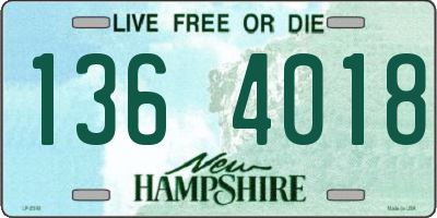 NH license plate 1364018
