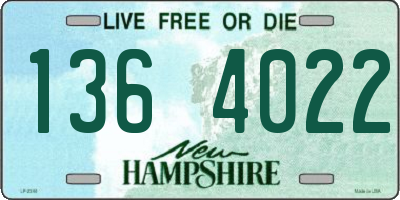 NH license plate 1364022