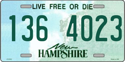 NH license plate 1364023