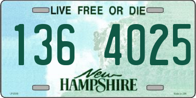 NH license plate 1364025