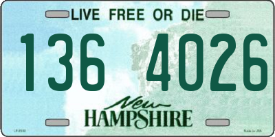 NH license plate 1364026