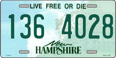 NH license plate 1364028